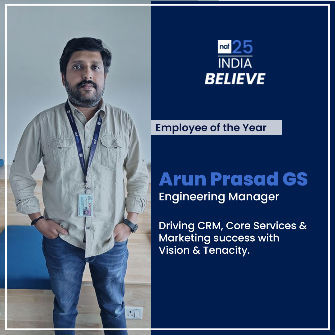 NafTechnology's tweet image. We’re proud to recognize Arun Prasad GS, Engineering Manager, as the Employee of the Year at #Believe25.

Want to work with leaders like him? Explore opportunities at NAF. 
Email us at Talentcheck@nafinc.com

#NAFTech #LifeAtNAF #LeadershipMatters #NAFIndia #CultureOfExcellence