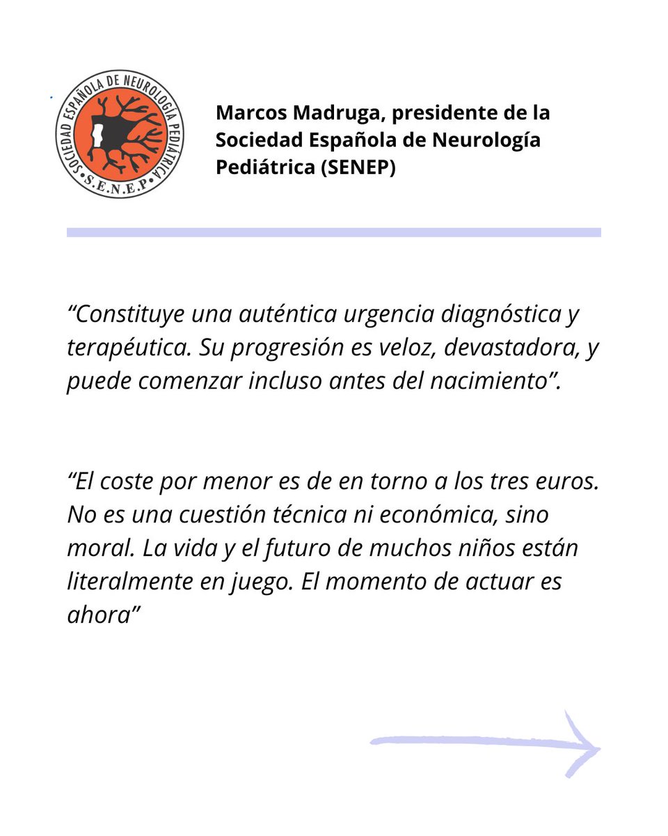 senep_es's tweet photo. ⏳ Cada minuto que pasa cuenta para bebés con AME
🚧 El cribado neonatal no está implantado en todas las CCAA
📢 Compartimos estas historias reales para exigir una igualdad decisiva: que no haya código postal que determine el futuro de un niño con AME en España https://t.co/mGbapiRAlT