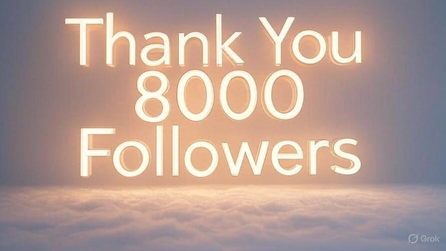 Celebrating 8000 followers on X. 🥳

Humbled. Grateful. Overflowing with a lot of love.

Thank you!🎙️