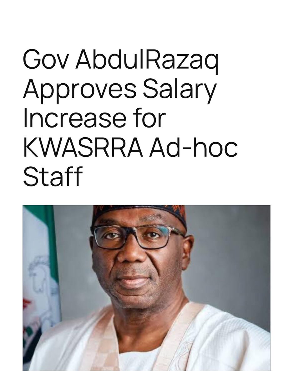 Kwara State Governor AbdulRahman AbdulRazaq has approved an upward review of the salaries of all ad-hoc staff of the Kwara State Residents Registration Agency (KWASRRA).

The Acting General Manager of the Agency, Mr. Tajudeen Jimoh, confirmed the approval in a statement, noting