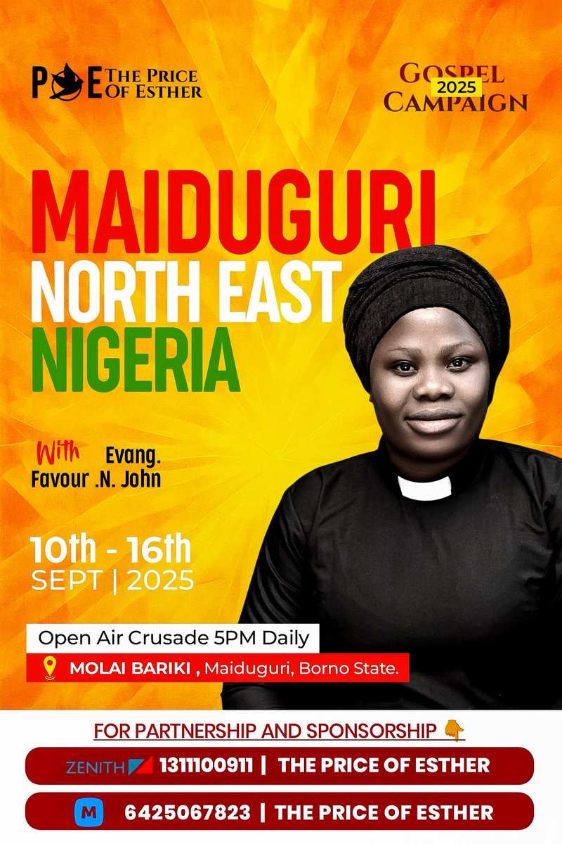 RurlMissionry's tweet photo. Few weeks from now we are pushing to north east 

Intensify my Hunger for You Lord 🙇🔥

Acc No:
1311100911 
THE  PRICE OF  ESTHER 
ZENITH  BANK https://t.co/W7LixiFM2K