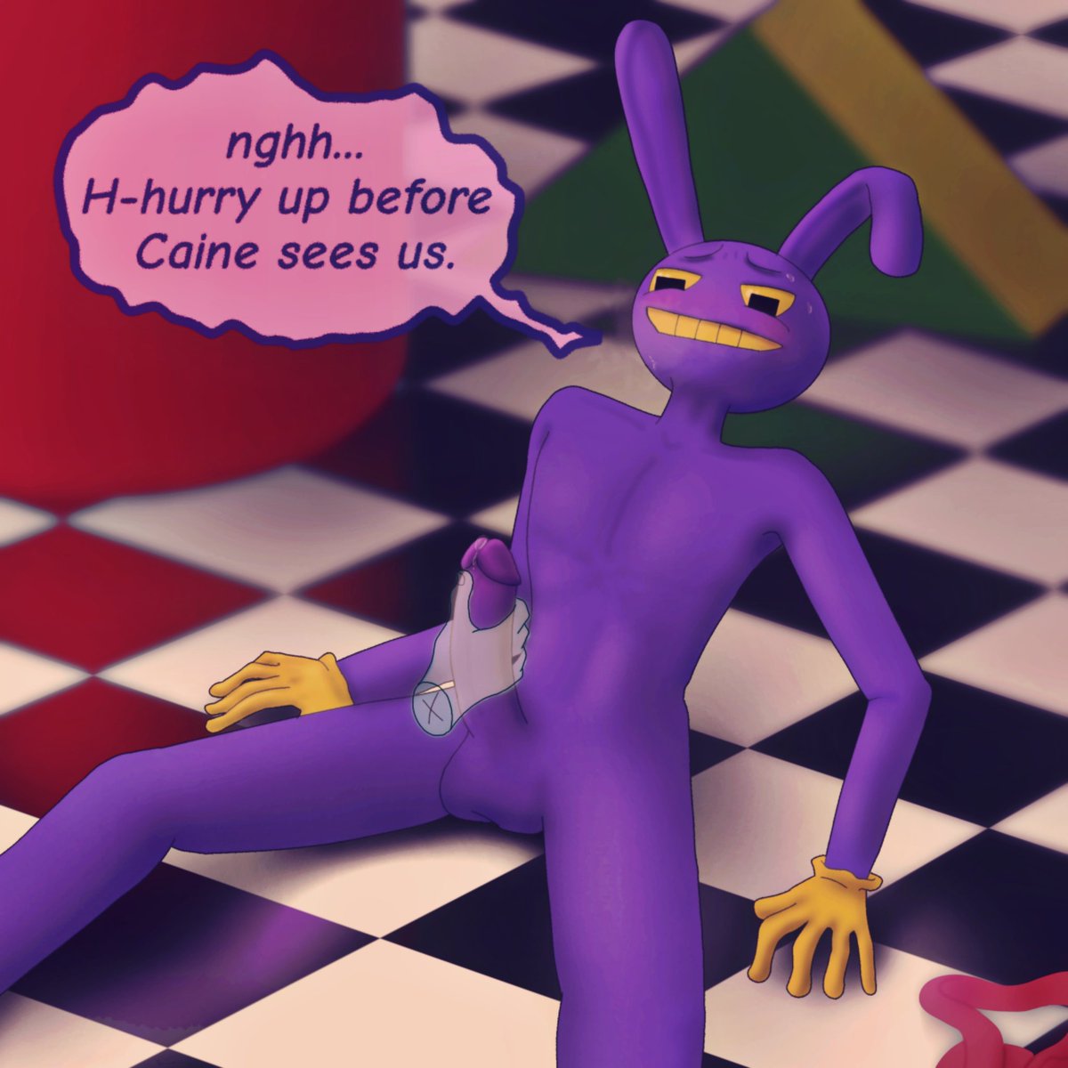 animation_simp's tweet photo. While the rest of the team are on an adventure, you and Jax found a glitch and decided to make the most of it...

🐰👾🍆

#NSFW #TADC #jaxTADC #digitalart #hjob #furryartwork https://t.co/NewhVQ6io4