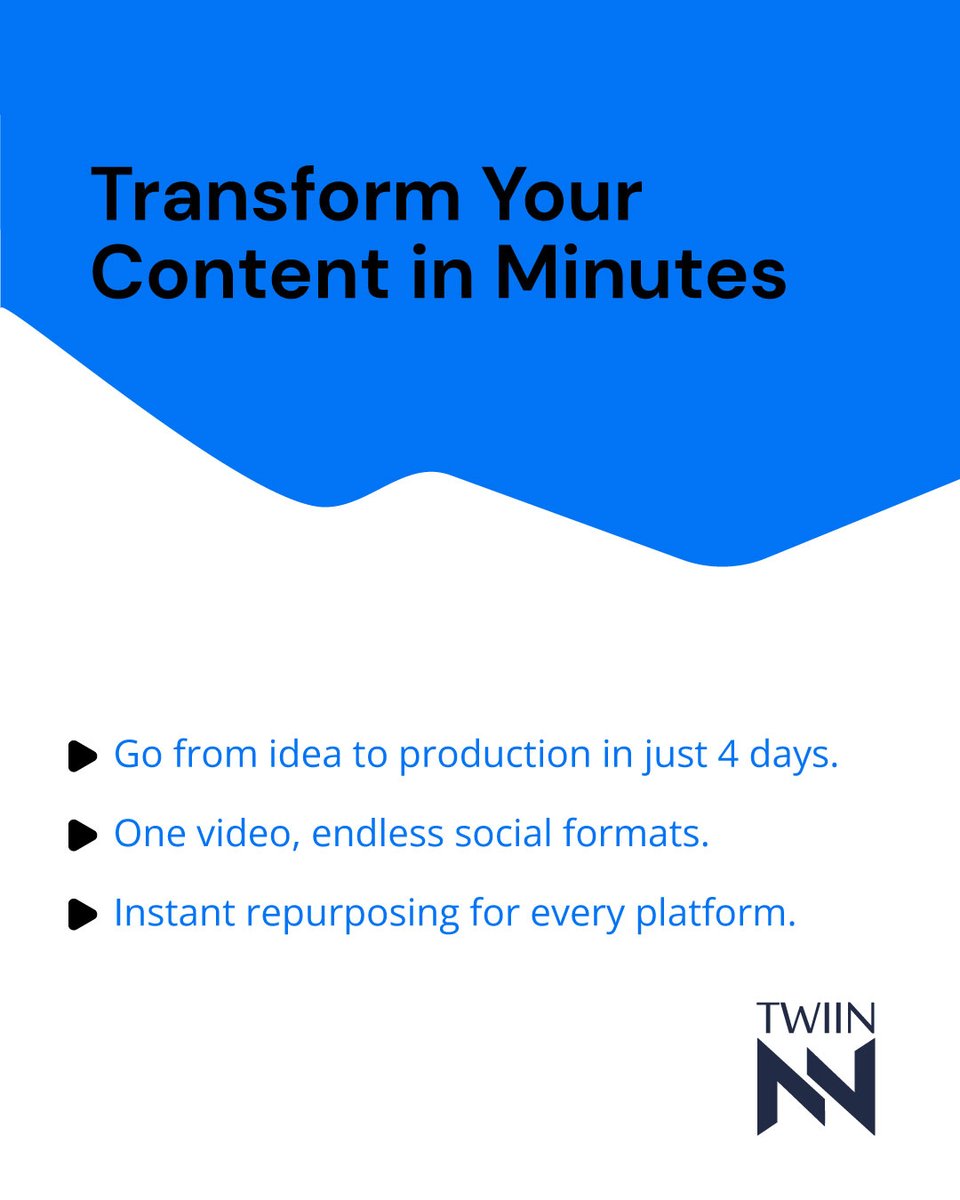 AiTwiin's tweet image. ⏳ Your Time Is Precious
With TWIIN, skip the long hours of shooting, editing &amp;amp; re-editing get social media–ready formats in minutes.

🚀 Create smarter, not harder.
👉 That’s the TWIN Effect.
Start today at aitwiin.com

#ContentCreationMadeEasy #RepurposeContent