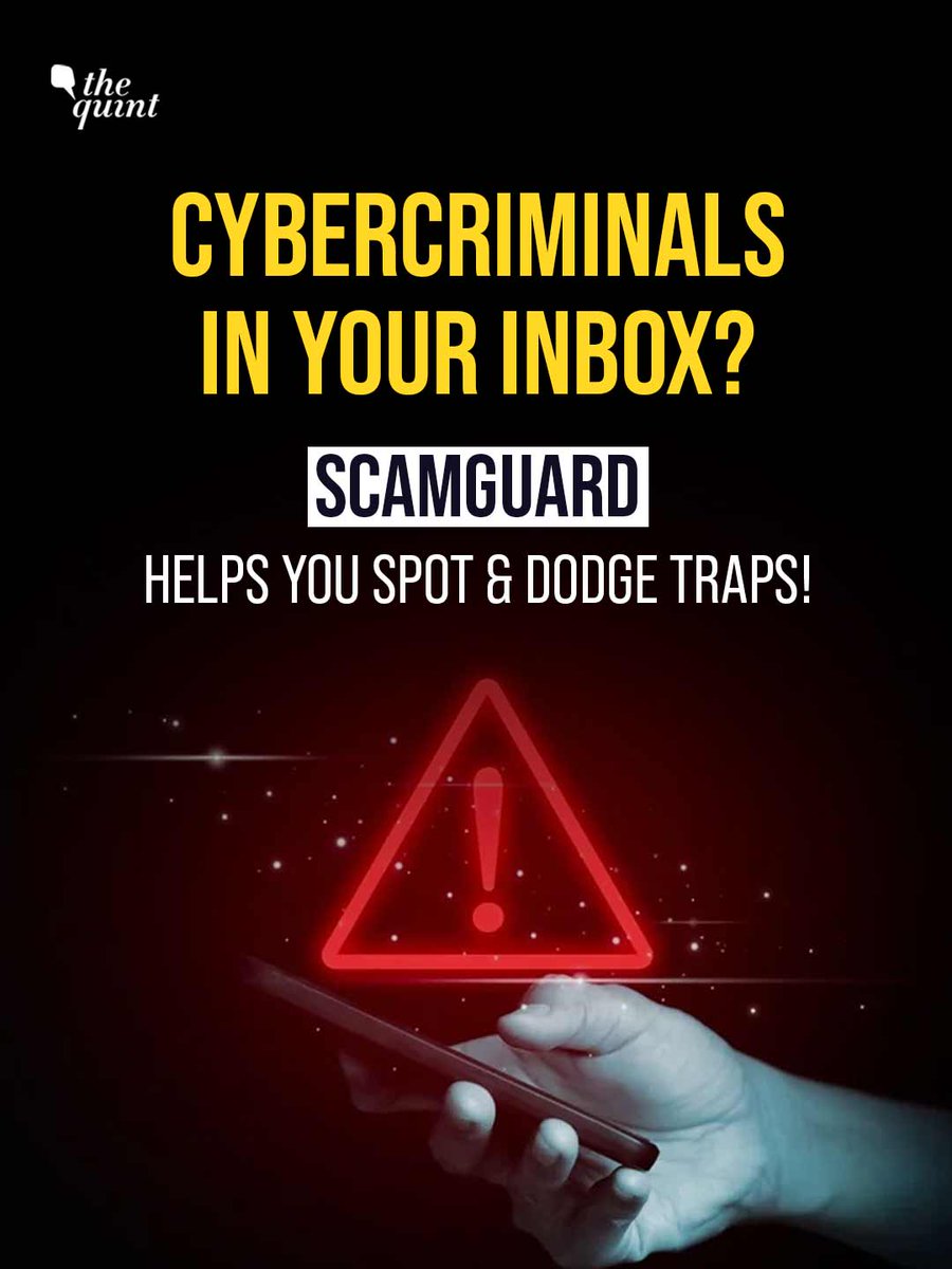 TheQuint's tweet photo. Ready to flip the script on fraudsters? From malicious APK file downloads to in-person swindles, our #Scamguard microsite arms you with savvy strategies. Bookmark the ultimate scam encyclopedia - your future self will thank you!
Our microsite is Live now, visit here: https://t.co/oumAczV7ia