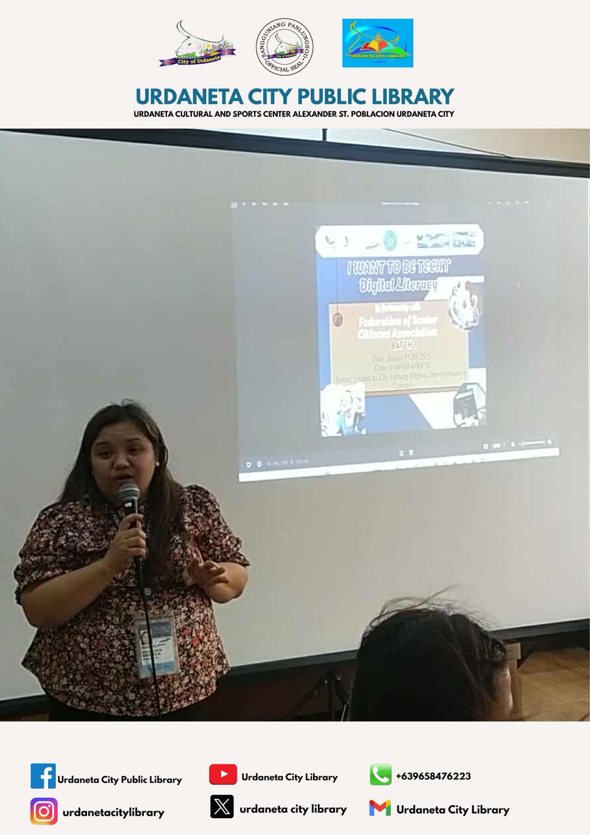 urdanetacitylib's tweet photo. Day 2
Batch 1
I want to be techy and Let's explore the web
August 10 to 20 2025
Federation Senior Citizens Association. https://t.co/tz9txXc9qA