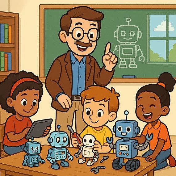 ESTHERMINI26's tweet photo. #bingimagecreator Imagen curiosa con IA para dar realidad a que con tecnología, juego, cariño, entusiasmo y vocación se puede enseñar a los alumnos/As a que aprendan saliendo de los métodos tradicionales¡¡¡ https://t.co/f0MNc61QFU