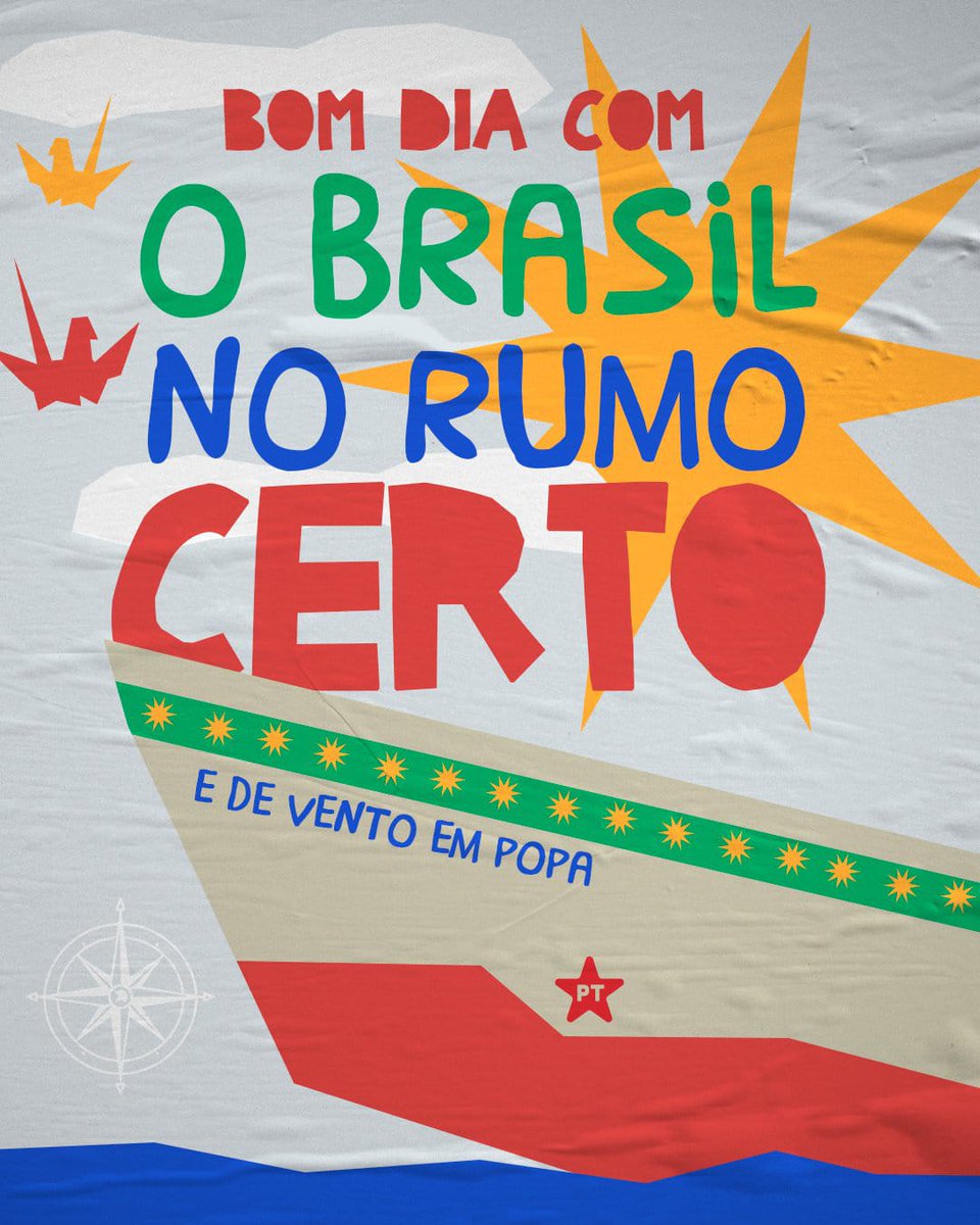 🌞Bom dia, Brasil!
Estamos no rumo certo e de vento em popa 🚀
Nosso país vive um novo momento
✅ Menor desemprego da história
✅ Salários em alta
✅ Mais investimentos chegando
✅ Programas sociais fortalecidos

Tudo isso significa esperança renovada e vida melhor p nossa gente