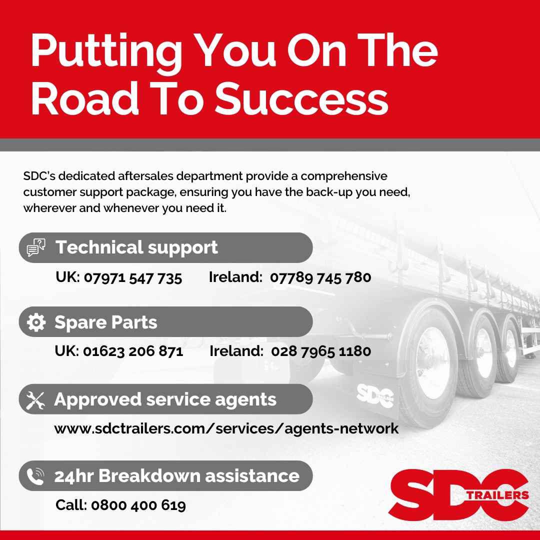 SDC’s dedicated aftersales department provide comprehensive customer support, ensuring you have the back-up you need whenever you need it. Whether it's technical support, breakdown assistance, parts, or repairs, we strive to deliver a reliable service.

#aftersales #support
