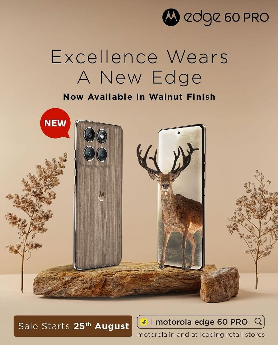moto edge 60 Pro is now available in Walnut Finish
