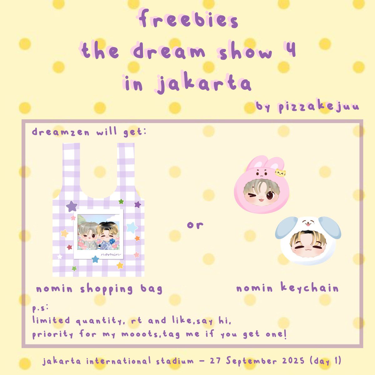 ✨TDS 4 : Dream The Future✨
freebies by <a href="/pizzakejuu/">sin</a>

🗓️ 27 September 2025 (day 1)
📍jakarta international stadium
 🌟 time and location tba!

p.s:
♡ limited quantity, rt &amp; like, say hi

see u soon dreamzen💗💗💗

#THEDREAMSHOW4_in_JKT 
#NCTDREAM_THEDREAMSHOW4_JAKARTA