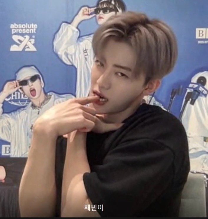 the category is: him biting his finger