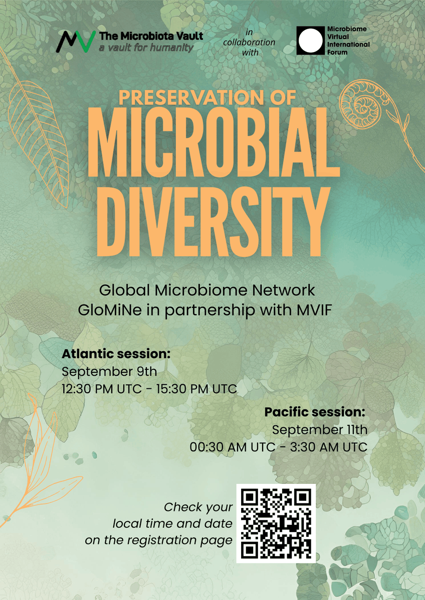 Microbiome Virtual International Forum (@microbiomevif) on Twitter photo Program for #GloMiNe2025 "Preservation of microbial diversity” by <a href="/MicrobiotaVault/">Microbiota Vault</a> and #MVIF is OUT:
cassyni.com/s/mvif-glomine…
1/3 Program for #GloMiNe2025 "Preservation of microbial diversity” by <a href="/MicrobiotaVault/">Microbiota Vault</a> and #MVIF is OUT:
cassyni.com/s/mvif-glomine…
1/3