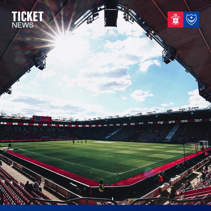 Pompey's tweet photo. 🎟️ Ticket and travel information for #Pompey's trip to St Mary's Stadium in September.