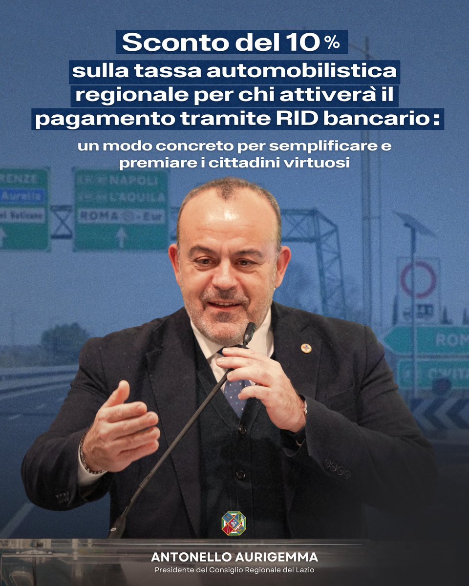 🚗Nuova misura in materia di tassa automobilistica: sconto del 10% se il pagamento viene effettuato tramite domiciliazione bancaria.

Un incentivo per semplificare e favorire il pagamento digitale e premiare gli automobilisti virtuosi.

#tassaautomobilistica #digitale #risparmio