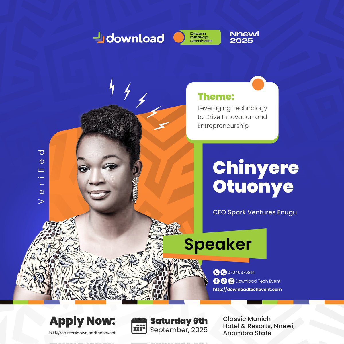 DownloadTechE's tweet photo. Get ready to meet our speaker Chinyere Otuonye @acotuonye at DOWNLOAD 2025 — a force,  impact-maker, and voice of transformation.

Save the Date: 6th September 2025 | Nnewi

🔥 Don’t miss it!
#DownloadTechEvent #Nnewi #TechForGrowth #Innovation #icehub
#Download2025 #Download https://t.co/C6EzyC2vLb