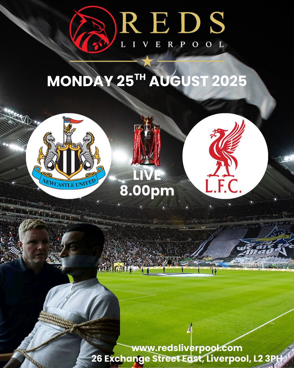 As the Isak saga continues the teams meet on Monday
Geordies seem to think they’re going to war and it’s expected to be hostile but an early goal would settle that down
Either way if you’re not heading over the Tyne bridge Reds is your next best option Open 12.00 food until 21.00