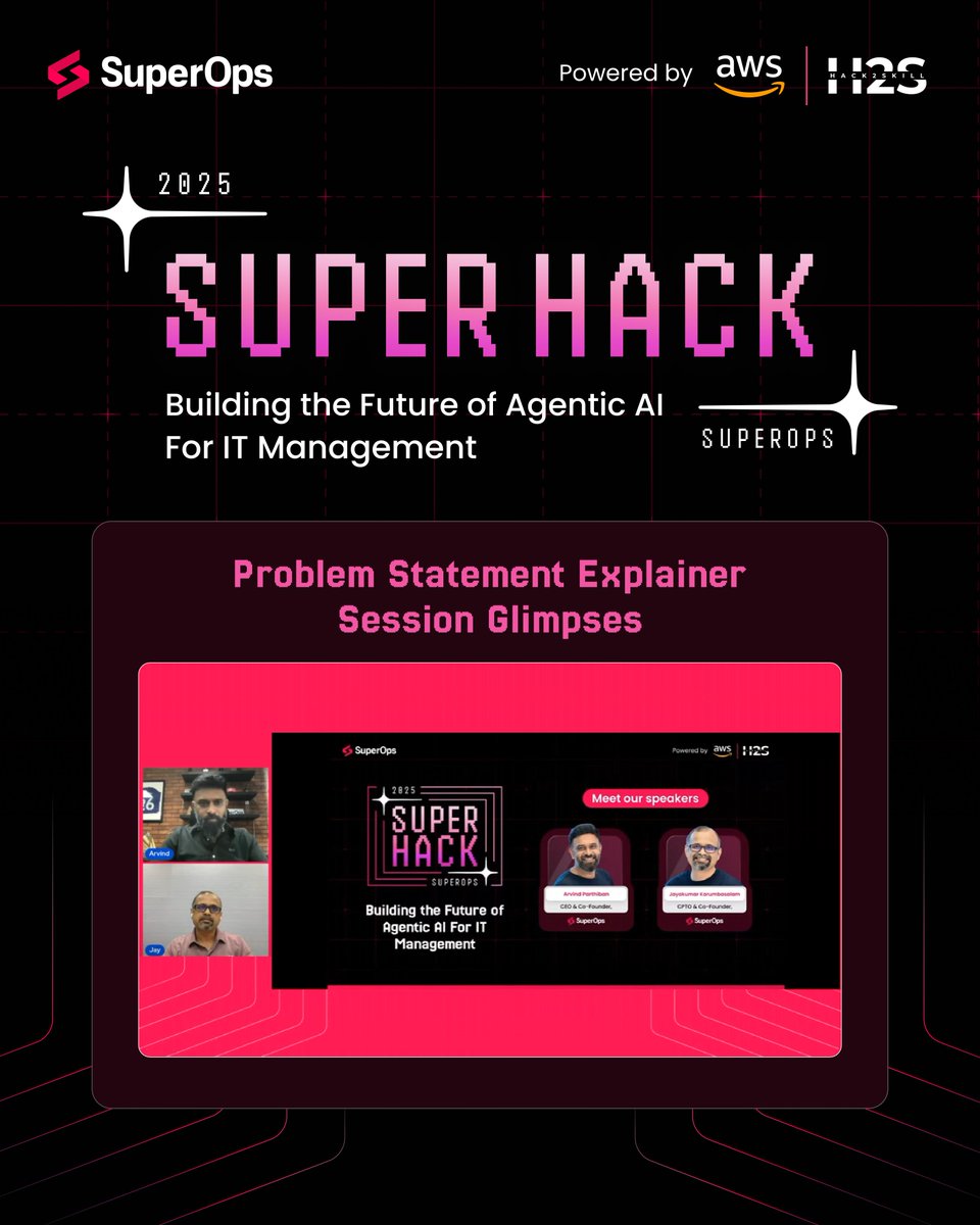 hack2skill's tweet image. The first step to building the future of IT? Understanding the challenges ahead. ⚡

Missed the session? No worries. You can watch the session by registering now: bit.ly/SuperHack2025

#SuperOps #SuperHack #Hackathon #Hack2skill @Superops_com