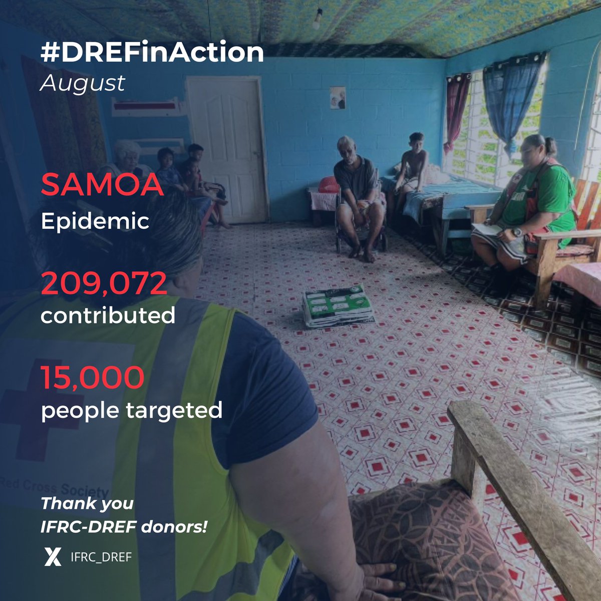 IFRC_DREF's tweet photo. The Ministry of Health officially declared a dengue fever outbreak in Samoa.
This @IFRC_DREF allocation of CHF 209,072 will support the Samoa Red Cross in responding to the outbreak through targeted prevention, awareness, and lifesaving assistance activities. #DREFInAction https://t.co/4KI4nXUzil