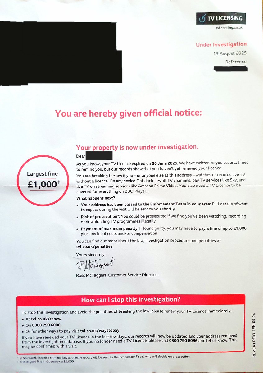 LDA_6502's tweet image. You do not have to do anything at all if you do not need a Driving Licence, Firearm certificate, Explosives licence, Drone flyer ID, Street trading licence, or a Busker licence.

If you don&apos;t need a #TVLicence however, you get this through your door!

Care to comment @BBC?