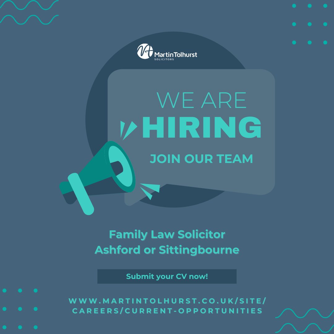 MartinTolhurst1's tweet image. An excellent opportunity has arisen for a #FamilySolicitor to join our award-winning firm. If you have at least two years’ post-qualification experience and a passion for #familylaw, we would love to hear from you. Read more and apply here:
martintolhurst.co.uk/site/careers/c…. #TeamTolhurst