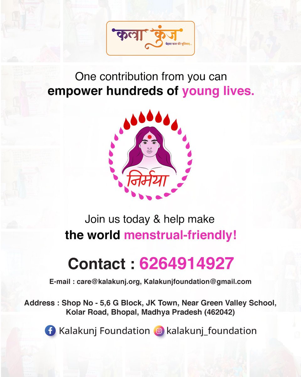 KalakunjF's tweet photo. Kalakunj Foundation organized a Nirmaya Session on menstrual hygiene 🩸✨.
The session encouraged open discussions, educated women &amp; young girls on safe practices, and aimed to break the silence around this natural process.
#NirmayaSession #MenstrualAwareness #HealthAndHygiene https://t.co/JYpRzvNxwM