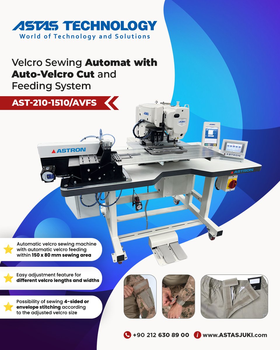 AstasTechnology's tweet image. ⭐️High-Precision, Fast, and Efficient Production⭐️
Velcro Sewing Automat with Auto-Velcro Cut and Feeding System

For detailed information; +90 212 630 89 00  |  astasjuki.com

#SewingAutomation #TextileMachinery #VelcroCutter  #AutomationTechnology #SewingTech