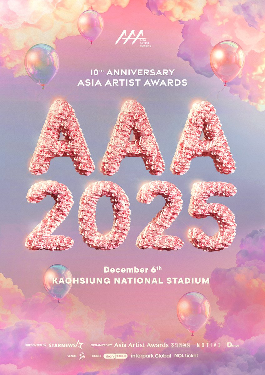 AAA2025 가오슝에서 만나요!
AAA2025 in KAOHSIUNG
DEC 6 2025 Kaohsiung National Stadium

#AAA2025 #ACON2025 #2025AsiaArtistAwards
#AAA2025_KAOHSIUNG #AAA_10th
