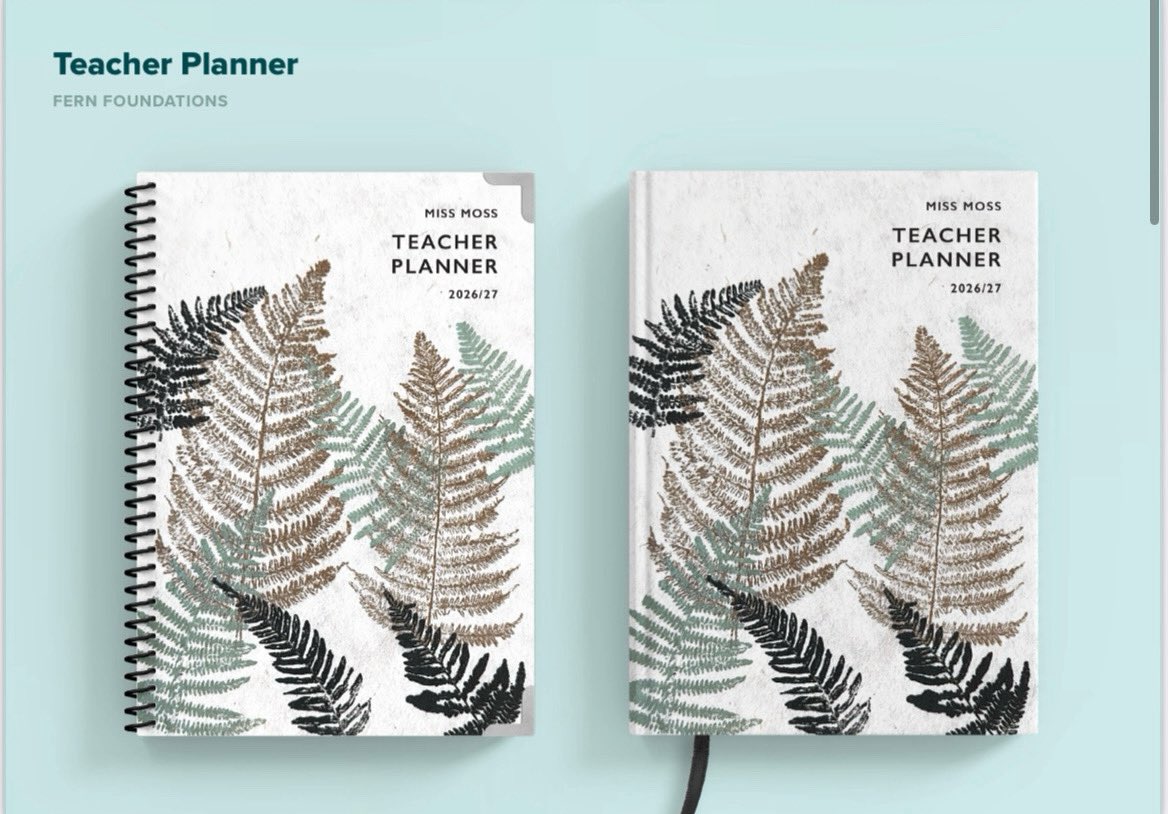 Tidy Think Cover Reveal for 2026-27 - ‘Fern Foundations’ 🌿 Available at tidythink.co.uk from November 2025. 

👩‍🏫

#TeacherPlanner #PlannerCoverReveal #TeacherLife #TeacherOrganization #TeacherStyle #PlannerAddict