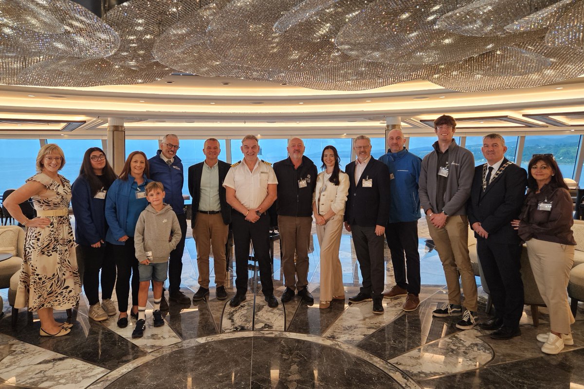 FoylePort's tweet image. We had the honour of welcoming @regentcruises Seven Seas Grandeur on her maiden call to the Foyle!🎊

Thanks to Capt Mertzanis for kindly hosting us onboard the luxurious vessel. We are always delighted to welcome new ships and look forward to many more calls in the future!