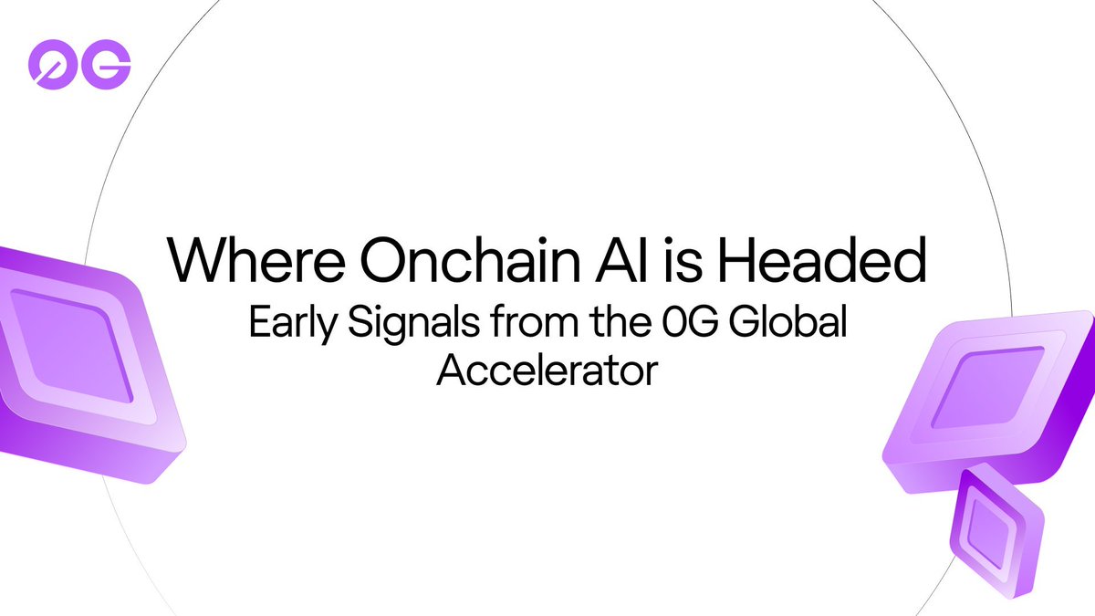 Mina Twice Crypto (@minaricrypto) on Twitter photo Peeking into the AI future
What's the next big thing in on-chain AI. The <a href="/0G_labs/">0G Labs (ร,G) - AI L1</a> Global Accelerator is giving us some early clues.
Signals from the forefront
The projects being built in the accelerator are showing where the real innovation is happening:
๐ New approaches to Peeking into the AI future
What's the next big thing in on-chain AI. The <a href="/0G_labs/">0G Labs (ร,G) - AI L1</a> Global Accelerator is giving us some early clues.
Signals from the forefront
The projects being built in the accelerator are showing where the real innovation is happening:
๐ New approaches to