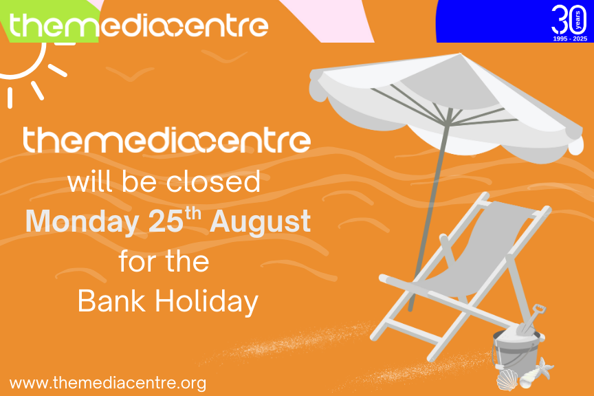 Just a heads up! ⛱️ 

We’ll be closed this on Monday 25th August for the Bank Holiday and to give our team a little battery recharge time

We’ll be open as usual from Tuesday 26th August 

Hope you have a great long weekend

#themediacentre #huddersifeld #bankholiday