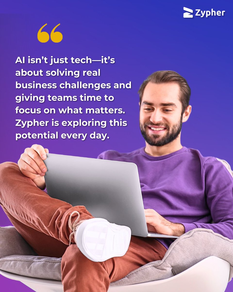 AI isn’t just tech—it helps teams work smarter and focus on what matters. 💡 How is your team using AI? #AI #Productivity #BusinessGrowth #ZypherAI