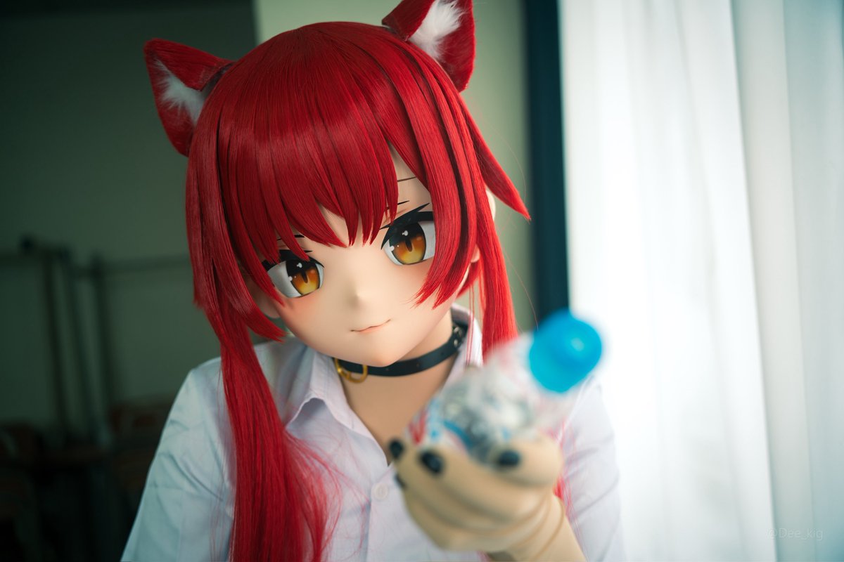 Yumekig1127's tweet photo. ⚠️ #cosplay  #kigurumi ⚠️
今日も暑かったね～
ラムネでも飲んでしっかり休も？
 #猫汰つな 
 #着ぐるみ   #コスプレ

 photo:@Dee_kig https://t.co/rZbmoWFyIX