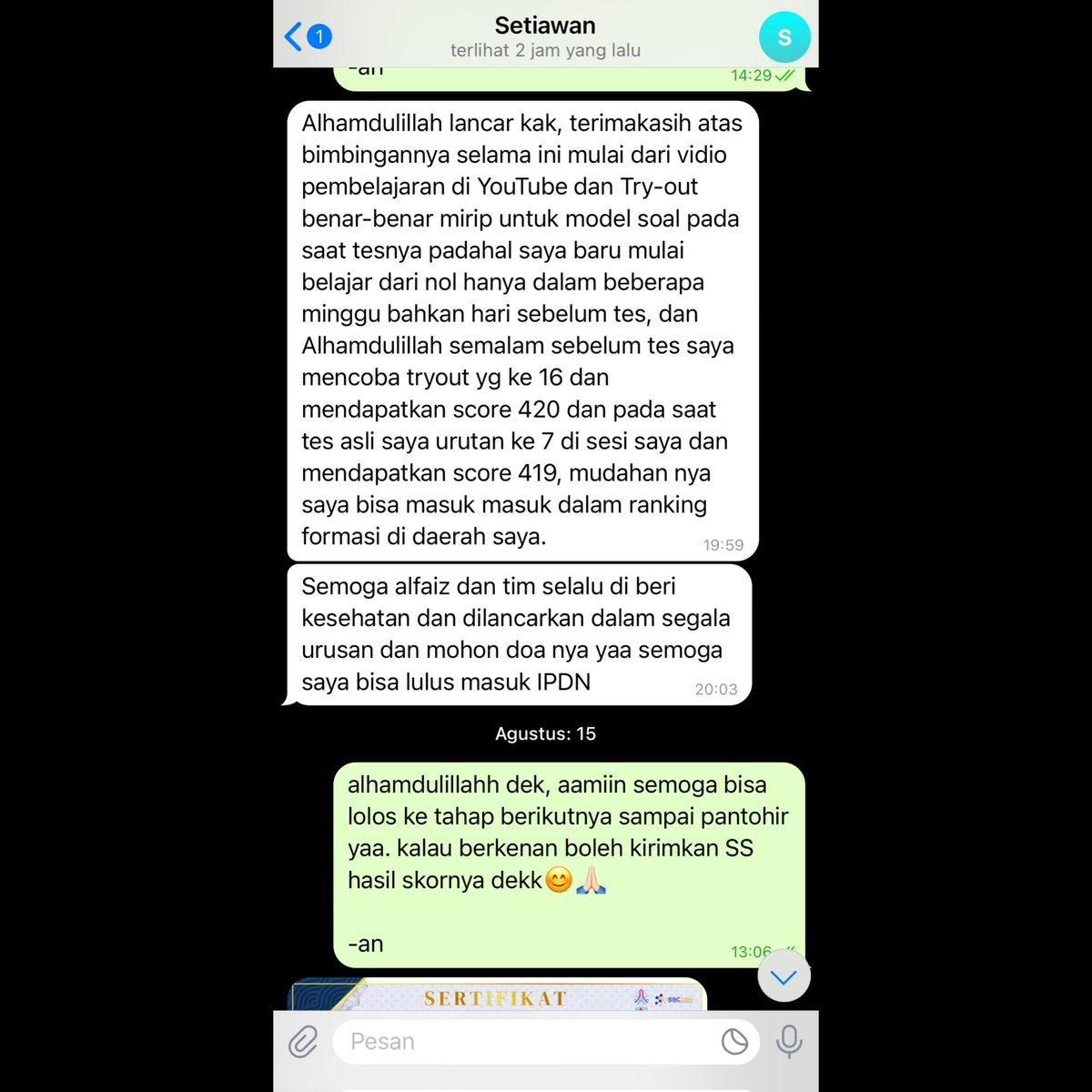 Privatalfaiz's tweet photo. Skor kalian pada keren banget!💯
Banyak yang bilang soal SKD 2025 bener-bener mirip sama soal Al Faiz loh
Congrats semuanya, kalian luar biasa! 💯
#skd #kedinasan #twk #tiu #tkp #casn https://t.co/h2ffO159MU