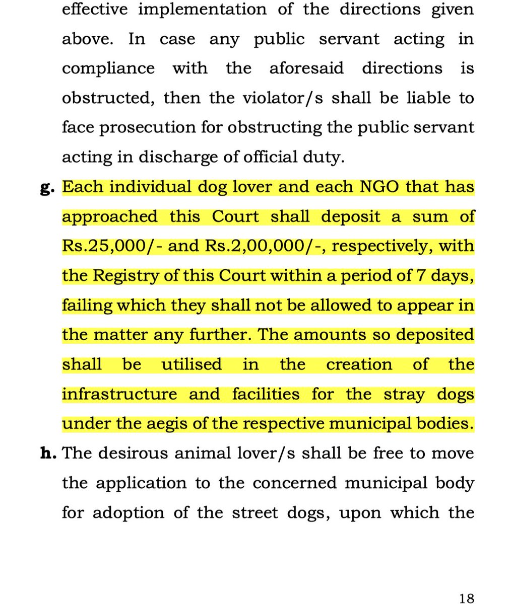 mishraaditya's tweet photo. #SupremeCourt  new #Straydog Sponsorship Program. Pay up, or stay out. 

Quite the “holistic approach” indeed. https://t.co/033egCtFG6