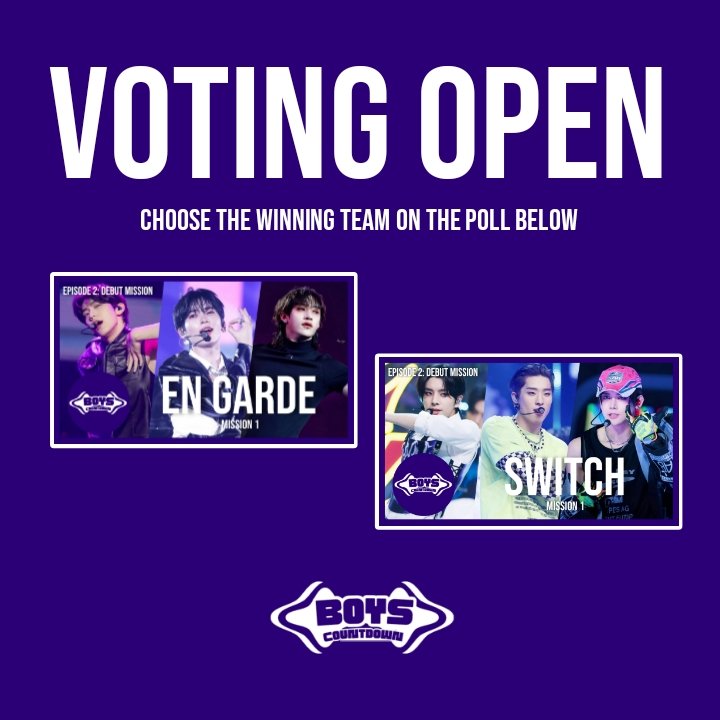 boyscountdown's tweet photo. BOYS COUNTDOWN 
EPISODE 2: DEBUT MISSION

VOTING OPEN! Choose the best winning team for MISSION 1: DEBUT MISSION 

Voting Poll 
08.22 ~ 8.23 6pm KST 

#Boys_Countdown https://t.co/vZLz4vp22H