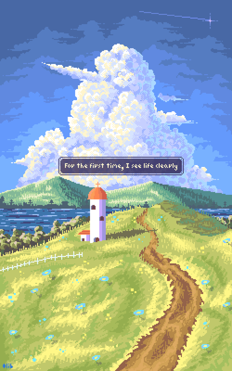 Oleb___'s tweet photo. ☁️💙🏞️

#pixelart https://t.co/FSpER0rktS