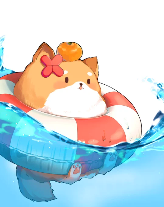 きなこ犬 海バージョン #kinakoart