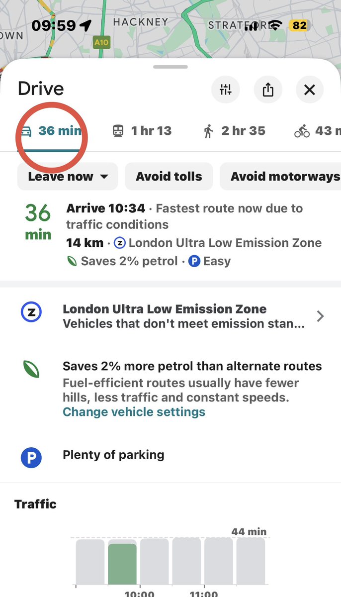 I’m fully aware that this is never of interest - because nobody wants to know @tfl <a href="/MayorofLondon/">Mayor of London, Sadiq Khan</a>  - but I say it anyway: another example of local journeys being quicker by car in SE London.
(The car journey becomes quicker while public transport takes longer and longer.)