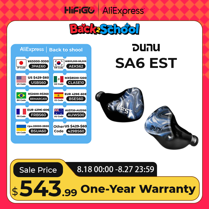 HiFiGoAudio's tweet photo. 🎧@DUNU_Headphone 𝐒𝐀𝟔 𝐄𝐒𝐓 fans, this one’s for you💓
💥Sale Price plus regional discounts makes it even better🔮
🛍Link’s waiting below👇
🔗AliExpress: https://t.co/X1fgiga1Oo

#DUNU #SA6EST #HiFiGo #AliExpress #IEM #Sale #Deals #818Sale #BackToSchoolSale #HiFi https://t.co/bJK4Wk5PPQ