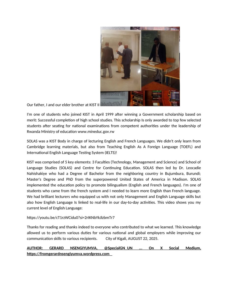 SpecialGN_UN's tweet image. DID you know that @UNDP @giz_gmbh &amp;amp; other #developmentpartners played a vital role in the establishment of a tertiary education institution denominated #KIST please?
@SilasLwakabamba was its lovely Rector!
Other brilliant, sources of inspiration included @albertprayan from India.