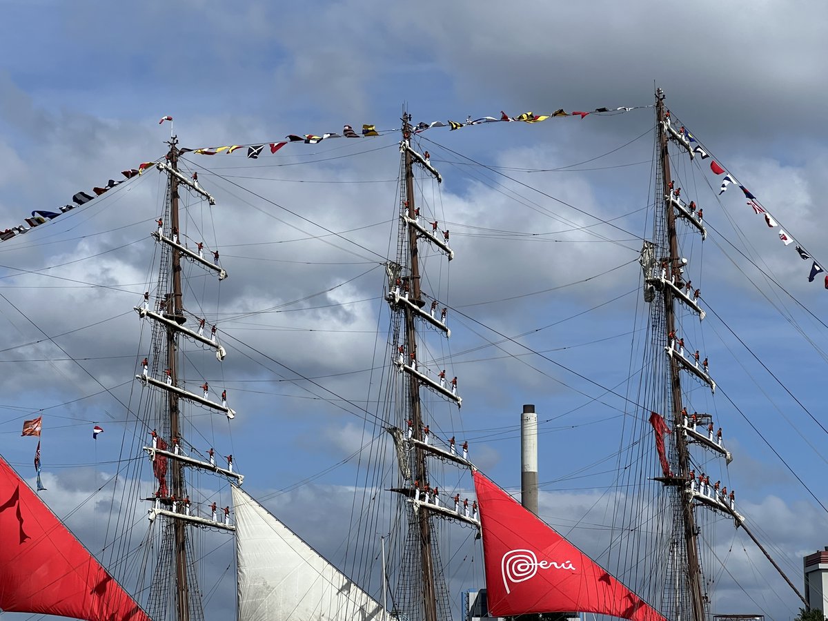 BookaHouseboat's tweet photo. More pictures of the Sail-In 2025 Amsterdam - Images from the sailing ship parade over the Noordzee-canal heading to Amsterdam. 
1/10

Actual people you see standing here!! https://t.co/rb6ZH21zo9