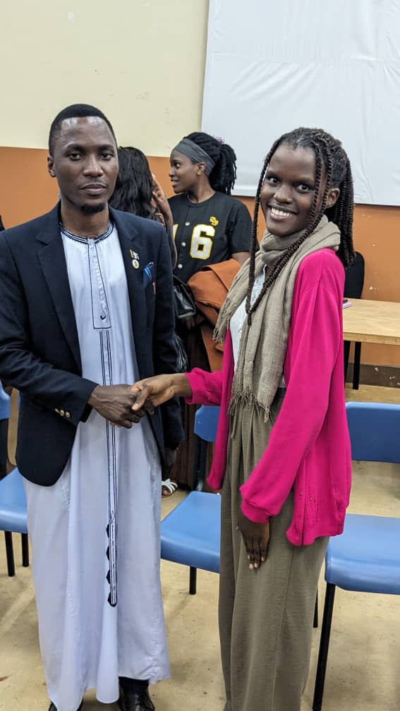 She___maimz's tweet photo. It was so much a pleasure meeting with SSentebe Adrian Lubyayi at #kyambogo nkobazambogo freshers' tea party last evening 🥳 https://t.co/ACzF8IValz