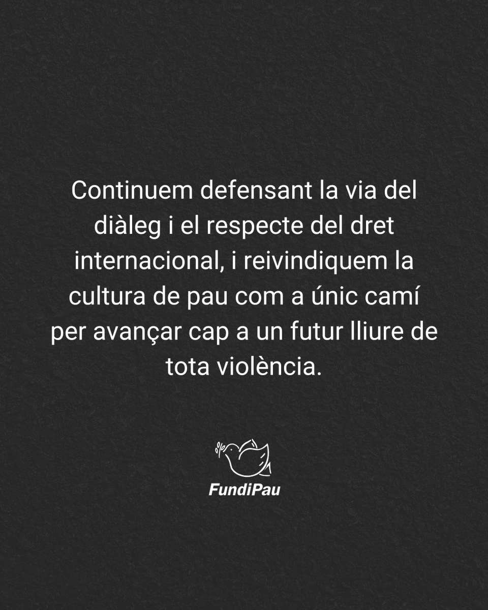 🍉Des de FundiPau, reiterem la condemna absoluta del genocidi i reclamem la fi de l’ocupació a Palestina. Així mateix, condemnem la violència duta a terme per Hamàs, i reivindiquem l’alliberament dels ostatges retinguts.

fundipau.org/davant-del-set…