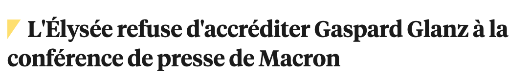 LalobaRose's tweet image. 🤡 Encore un #journaliste qui ne fait pas bien son travail, il oublie de dire que #Macron aussi interdit certains journalistes comme Gaspard #Glanz ou ceux de #Reporterre ou de #RTFrance ...