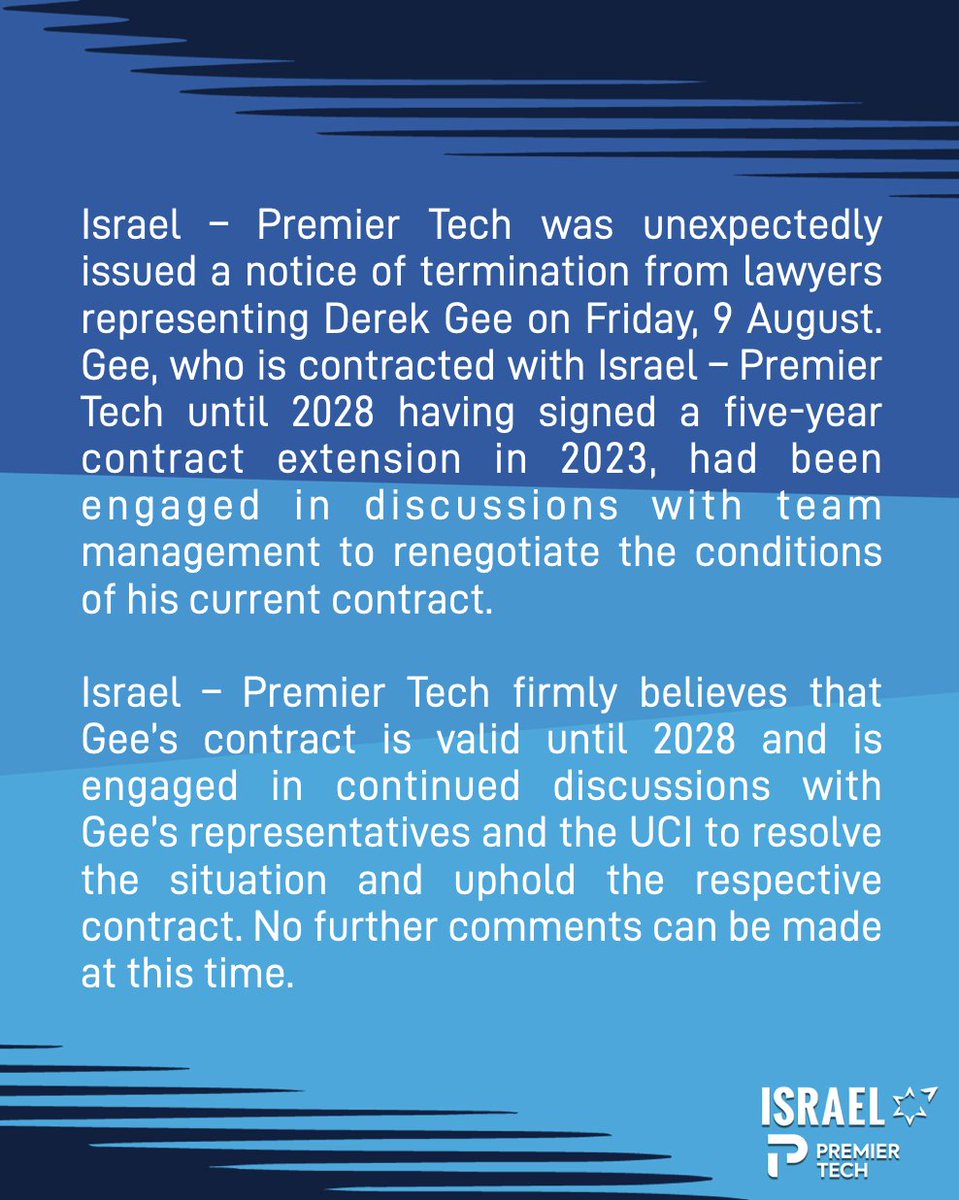NSNCyclingTeam's tweet photo. Statement regarding Derek Gee https://t.co/iU1RljiKFy