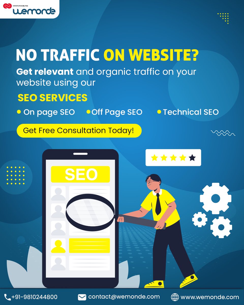 🚨 No Traffic on Your Website?
Don’t worry – we’ve got the solution as SEO - Search Engine Optimization Services like never before.

Visit our website wemonde.com
📲 Call: 09810244800
.
.
.
.
.
#seo #searchengine #google #yahoo #bing #news #serp #growth #traffic