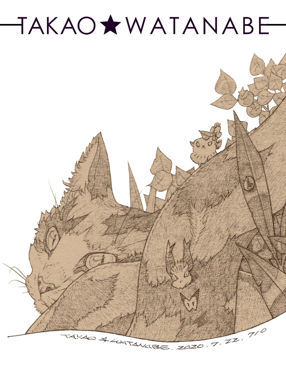 takao_watanabe's tweet photo. 『猫滑り』
#Illustration
#LineArt
#CommentPls https://t.co/4RK9aOBw7j