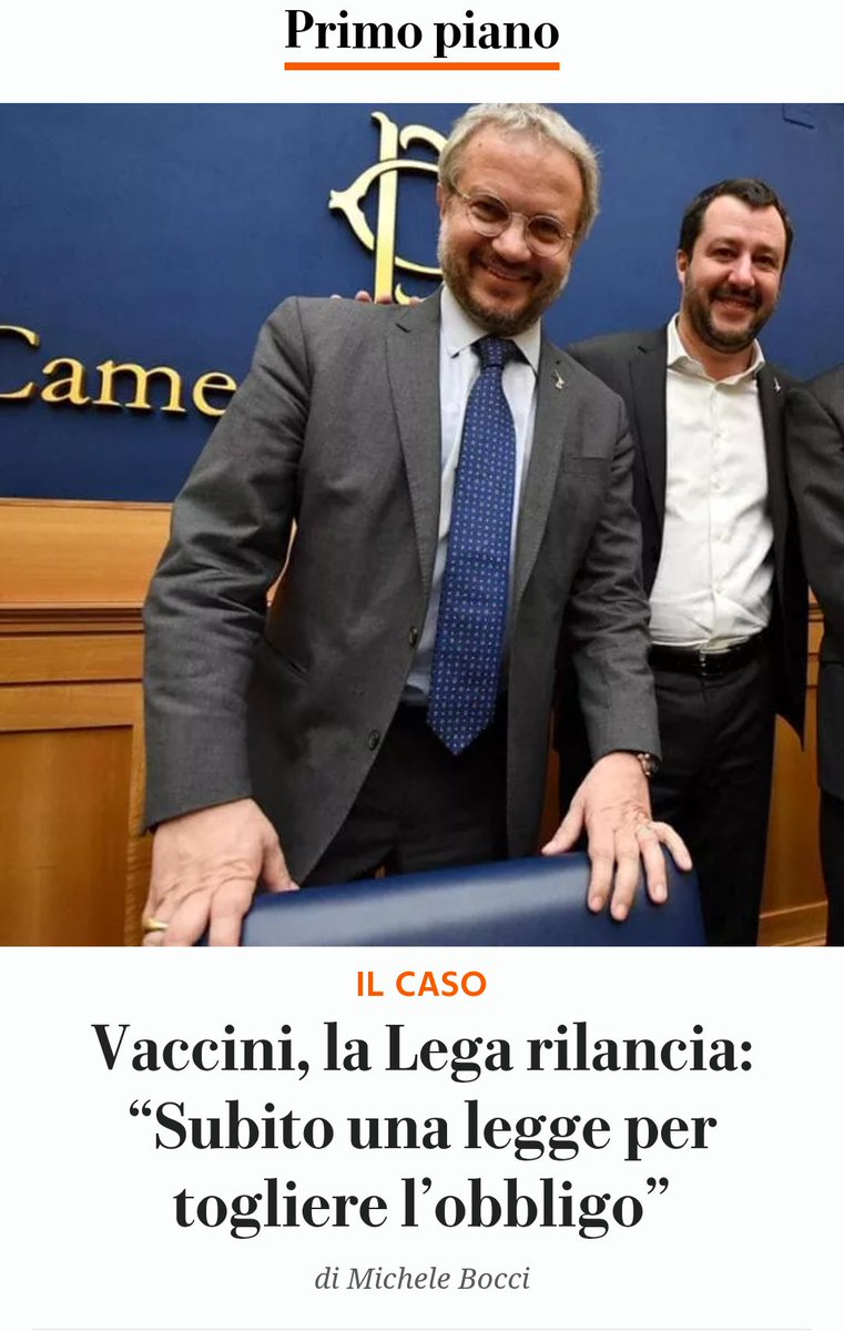 Sono d'accordo con Borghi, che sprizza intelligenza da tutti i pori: via l'obbligo vaccinale!

Siamo in tanti, ci serve che muoia qualche migliaio di persone, a cominciare dai vecchi e i deboli!

Viva il ritorno alla clava, viva la Lega!
Con loro non servono i neuroni...