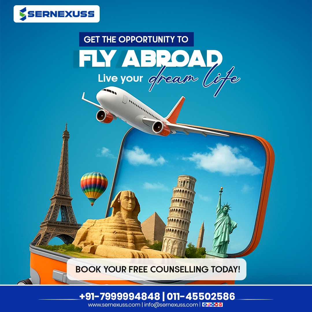 sernexuss's tweet image. 🌍✨ Ready to turn your dream of living abroad into reality?

📌 Free Counselling Available – Book Yours Today!
📞 +91-7999994848 | 011-45502586
🌐 sernexuss.com
✉️ info@sernexuss.com

#Sernexuss #FlyAbroad #LiveYourDreamLife